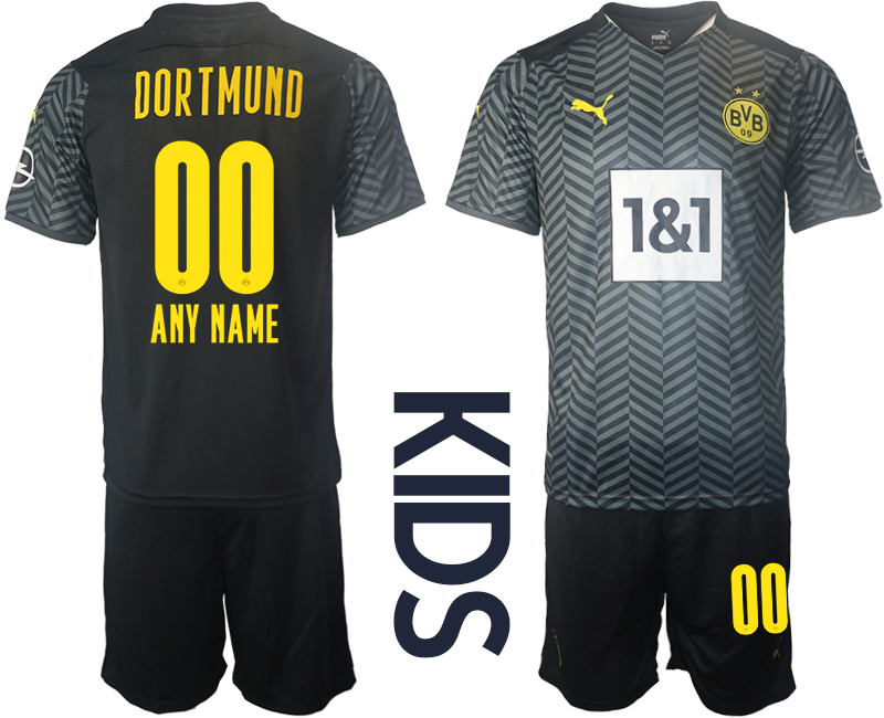Youth 2021-2022 Club Borussia Dortmund away black customized Soccer Jersey